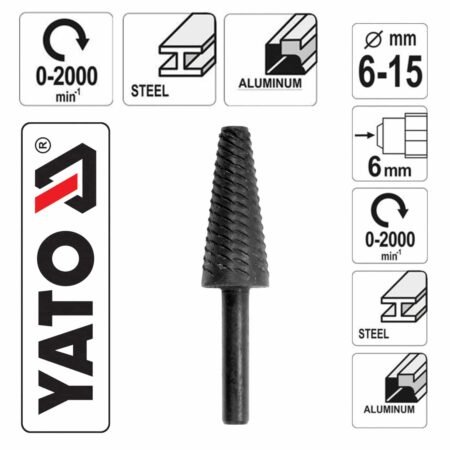 ΡΑΣΠΑ ΔΡΑΠΑΝΟΥ  ΜΕΤΑΛΛΟΥ ΚΩΝΙΚΗ 6-15mm YT-61701 YATO