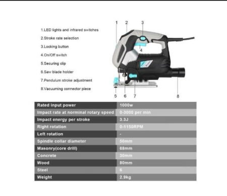 Ηλεκτρική Σέγα 750W DEKO DKJS80Z6 * - Image 3