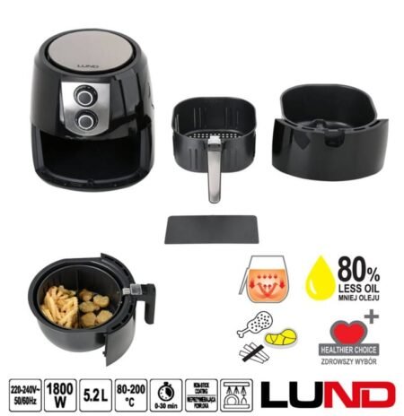 ΦΡΙΤΕΖΑ ΑΕΡΟΣ 1800W/5,2LT LUND 67573 - Image 3