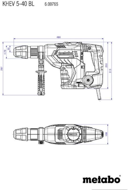 Metabo 1150 Watt Ηλεκτρικό Σκαπτικό Περιστροφικό Πιστολέτο KHEV 5-40 BL SDS-max - Image 3