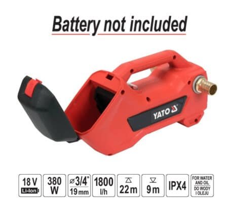ΑΝΤΛΙΑ ΝΕΡΟΥ-ΛΑΔΙΟΥ ΜΠΑΤΑΡΙΑΣ  18V 1800L/H SOLO YT-85291 ΥΑΤΟ ΑΝΑΜΕΝΕΤΑΙ - Image 3