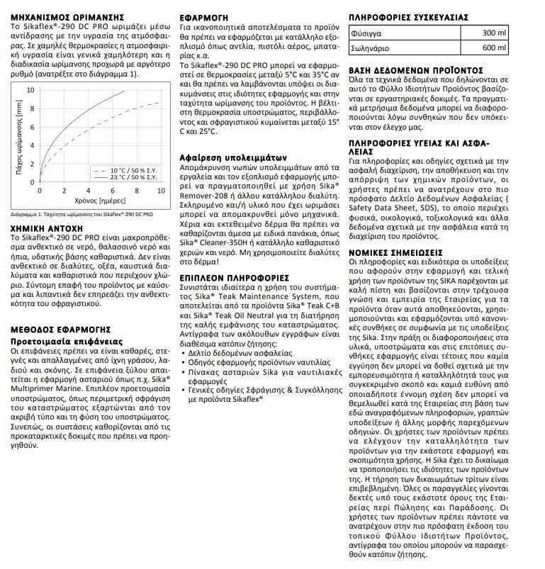 ΕΠΑΓΓΕΛΜΑΤΙΚΟ ΣΦΡΑΓΙΣΤΙΚΟ ΓΙΑ ΣΦΡΑΓΙΣΗ ΑΡΜΩΝ ΚΑΤΑΣΤΡΩΜΑΤΩΝ Sikaflex®-290 DC PRO - Image 3