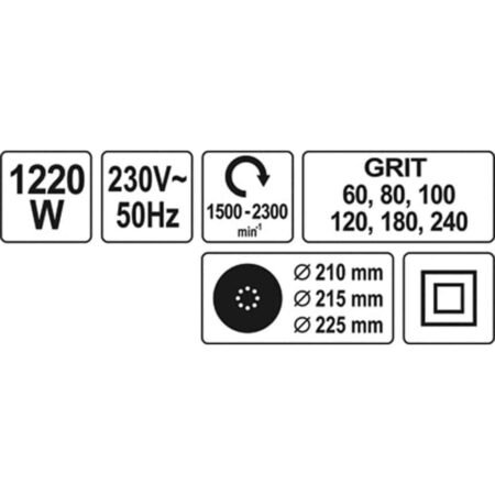 ΤΡΙΒΕΙΟ ΤΟΙΧΟΥ 1220W/225ΜΜ YT-82340 YATO - Image 3