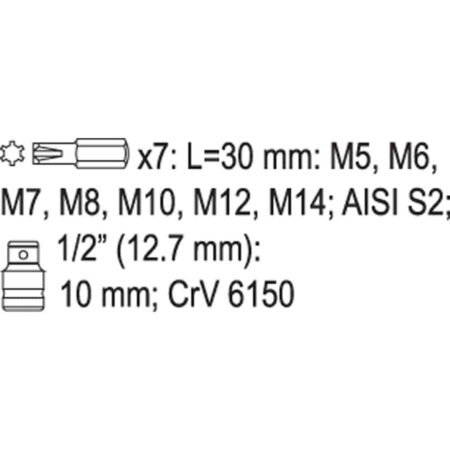 ΣΕΤ ΜYTΕΣ RIBE 8 ΤΜΧ YT-0418 YATO - Image 2