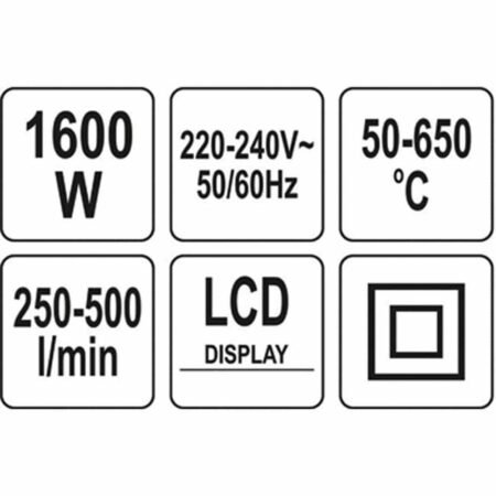 ΠΙΣΤΟΛΙ ΘΕΡΜΟΥ ΑΕΡΑ 1600W 50-650C LCD YT-82296 ΥΑΤΟ - Image 4