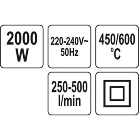 ΠΙΣΤΟΛΙ ΘΕΡΜΟΥ ΑΕΡΑ 2000W 450-600C YT-82294 ΥΑΤΟ - Image 3