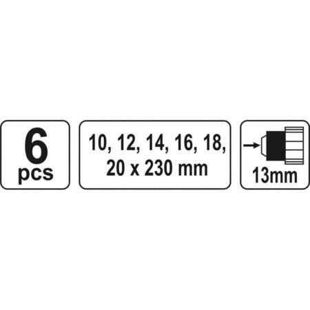 ΤΡΥΠΑΝΙΑ ΞΥΛΟΥ ΟΦΙΟΕΙΔΗ ΣΕΤ 6 ΤΕΜ 10-20ΜΜ-460ΜΜ YT-3299 - Image 3