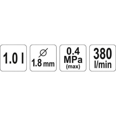 ΠΙΣΤΟΛΙ ΒΑΦΗΣ ΚΑΤΩ ΔΟΧΕΙΟ 1000ml 1.8mm YT-2346 - Image 3