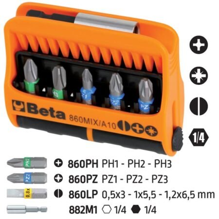 Κασετίνα 10 μύτες 1/4"  B008600900