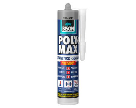ΣΦΡΑΓΙΣΤΙΚΗ ΣΙΛΙΚΟΝΗ PM SEAL ΔΙΑΦΙΑΝΗ  ΓΚΡΙ CQ 280ML BISON