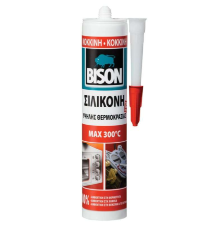 ΣΙΛΙΚΟΝΗ  ΥΨΗΛΗΣ ΘΕΡΜΟΚΡΑΣΙΑΣ ΚΟΚΚΙΝΗ 280ml BISON