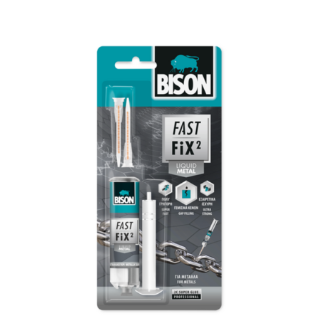 ΚΟΛΛΑ ΜΕΤΑΛΛΩΝ 2 ΣΥΣΤΑΤΙΚΩΝ FAST FIX LIQUID METAL 10GR BISON