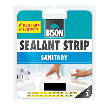 SEALANTSTRIP ΤΑΙΝΙΑ ΑΡΜΩΝ ΛΕΥΚΗ 22MMX3.35M BLISTER BISON