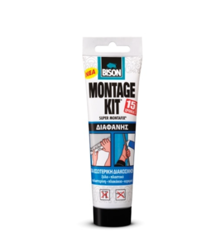 ΚΟΛΛΑ MONTAGE KIT ΔΙΑΦΑΝΗ ΣΩΛΗΝΑΡΙΟ 150GR BISON