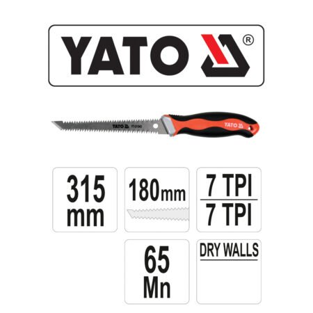 ΠΡΙΟΝΙ ΓΥΨΟΣΑΝΙΔΑΣ ΤΡΙΠΛΗΣ ΚΟΠΗΣ 180mm YT-31343