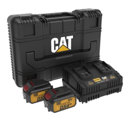 CAT Set 2 Μπαταρίες λιθίου 18V 4Ah με διπλό φορτιστή & amp βαλίτσα DXK900
